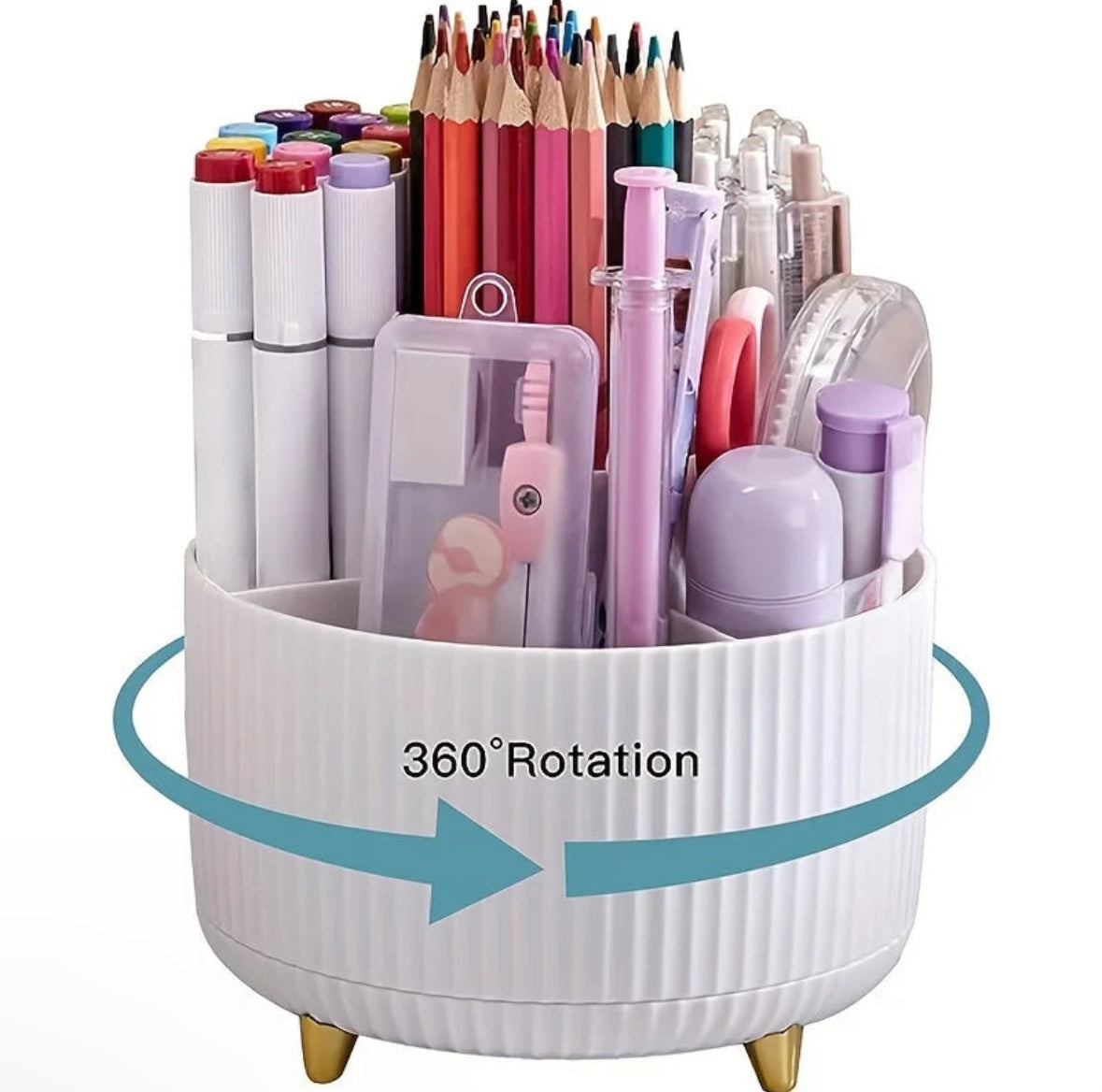 360° Rotating Pencil Holder – Stylish and Functional Organizer