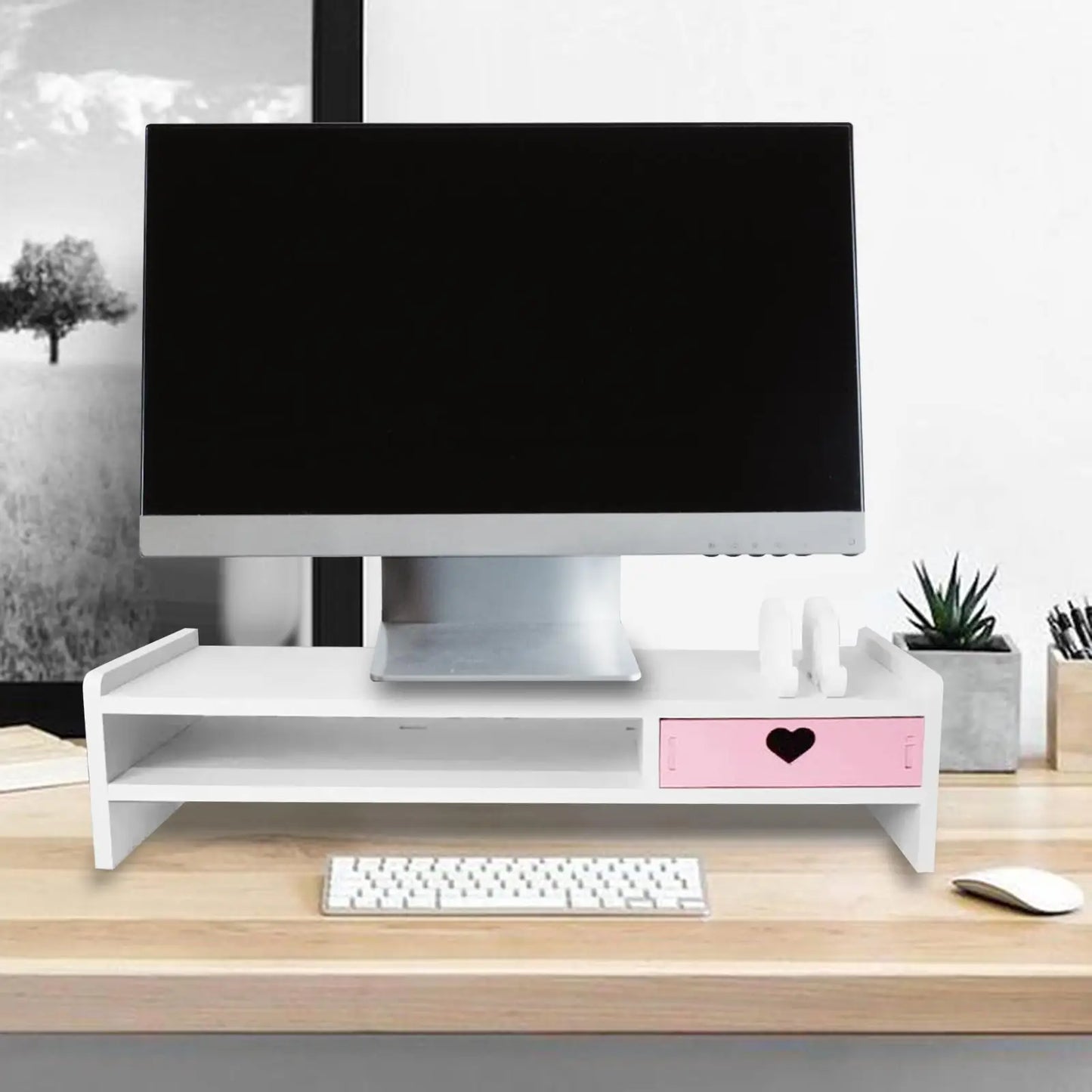 Monitor Stand Riser with Drawer – Stylish and Functional Desk Organizer