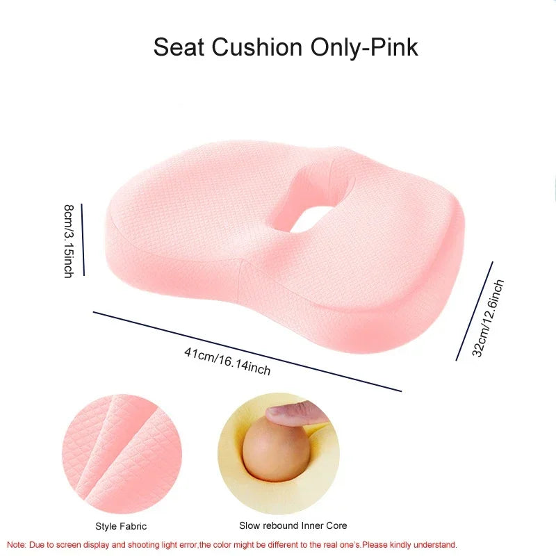 Memory Foam Seat & Back Support Pillow Set