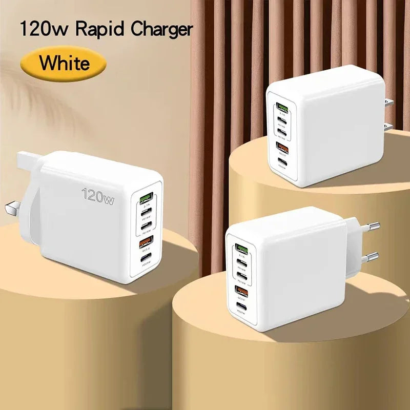 120W Fast Charger with 5 USB Ports