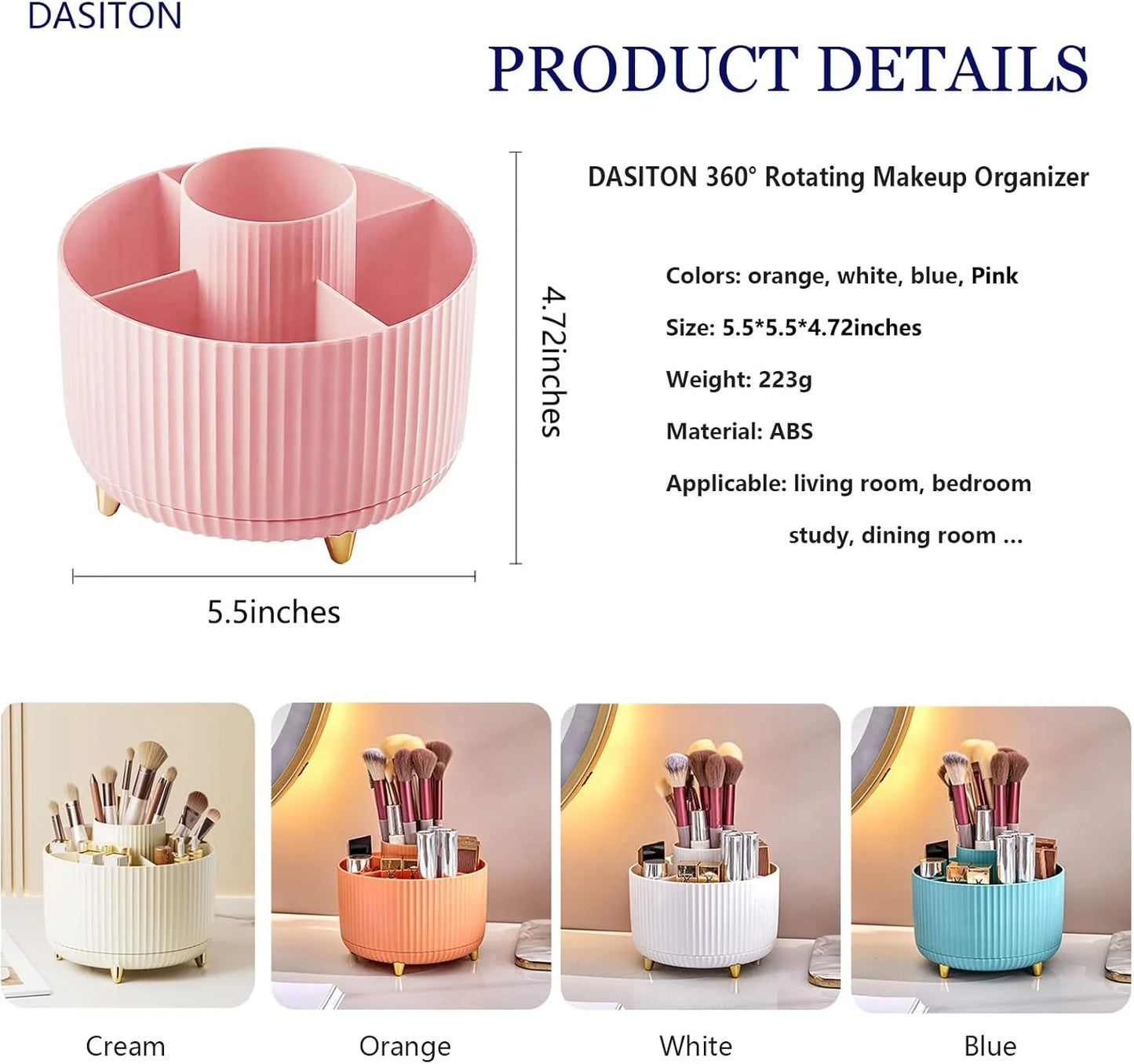 360° Rotating Pencil Holder – Stylish and Functional Organizer