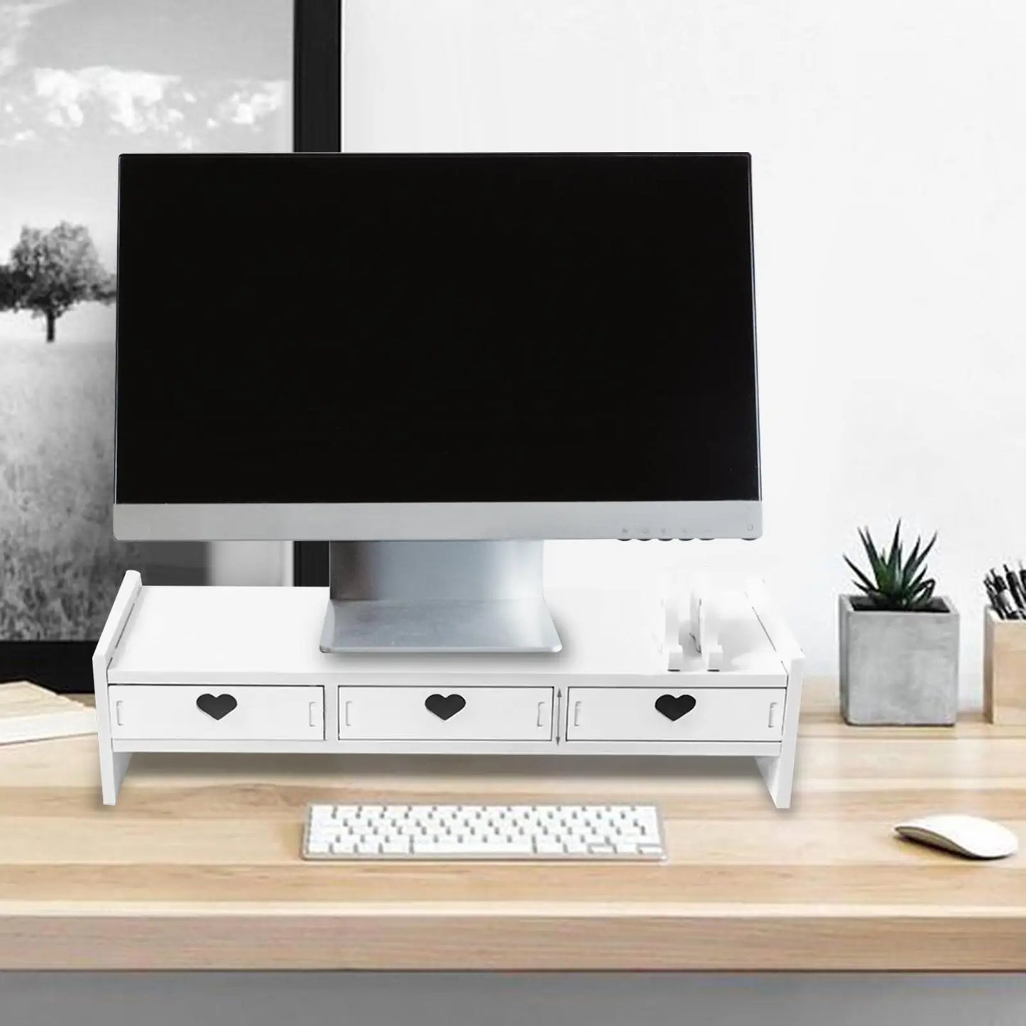 Monitor Stand Riser with Drawer – Stylish and Functional Desk Organizer