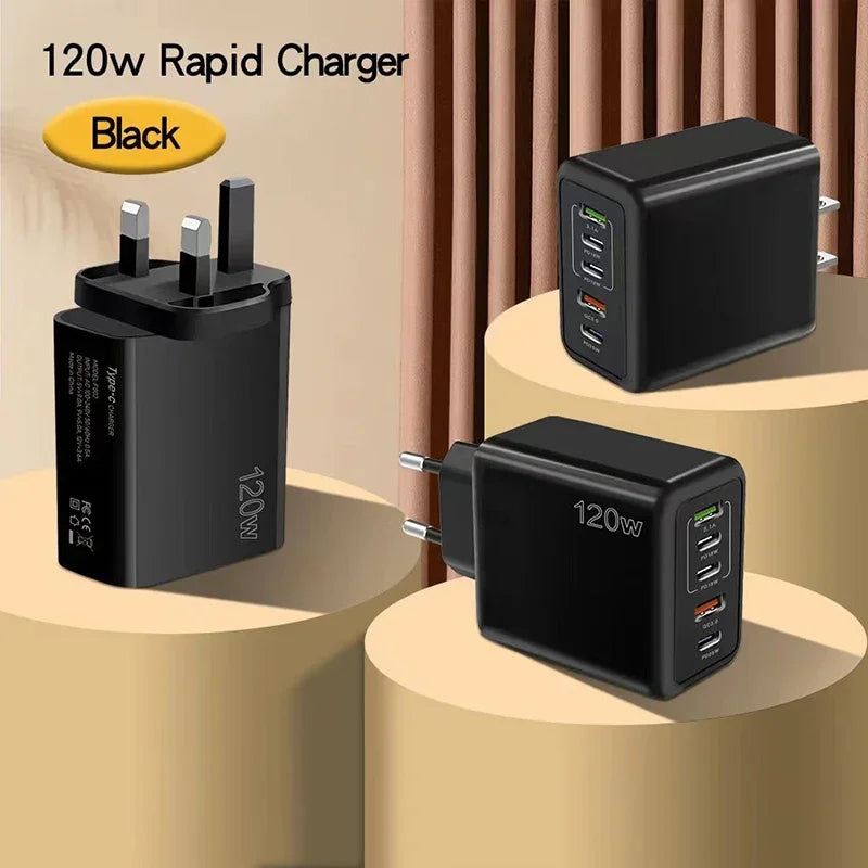 120W Fast Charger with 5 USB Ports