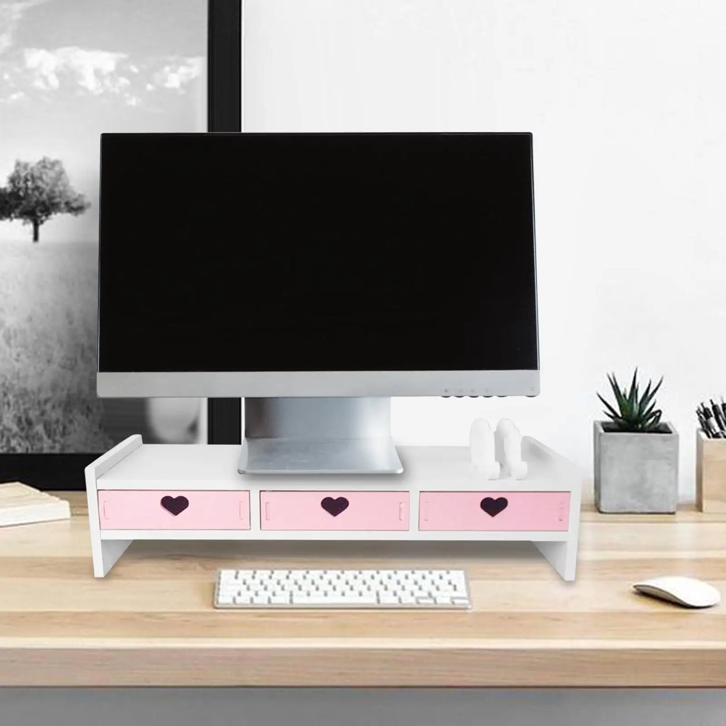 Monitor Stand Riser with Drawer – Stylish and Functional Desk Organizer