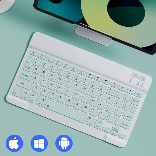 Slim Mini Bluetooth-Compatible Wireless Keyboard for Tablets and Smartphones