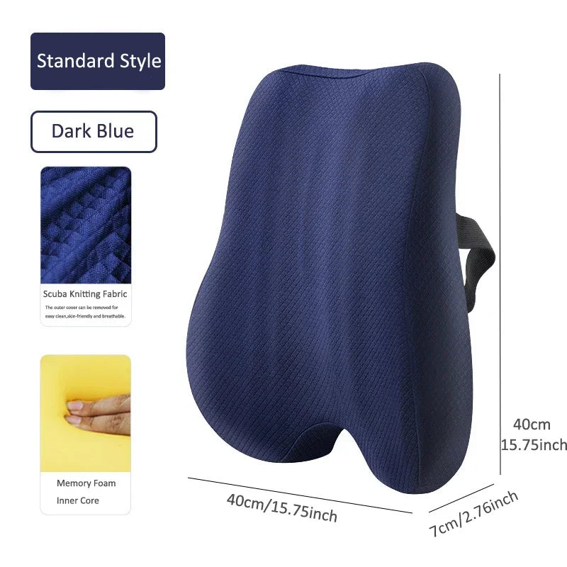 Memory Foam Seat & Back Support Pillow Set