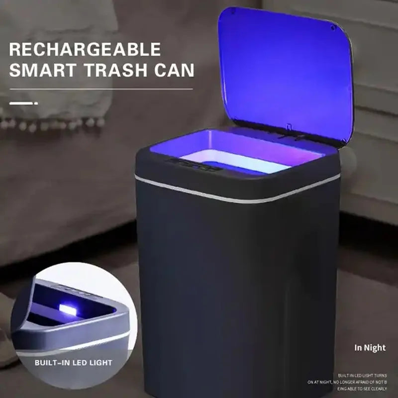 16L Touchless Sensor Trash Can with Lid