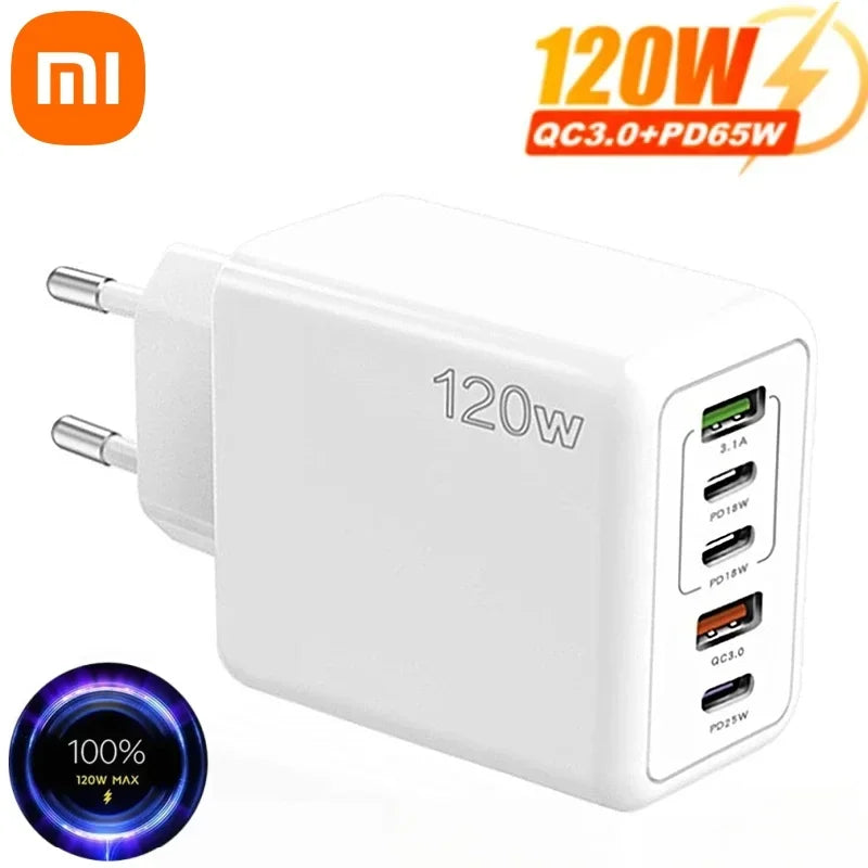 120W Fast Charger with 5 USB Ports