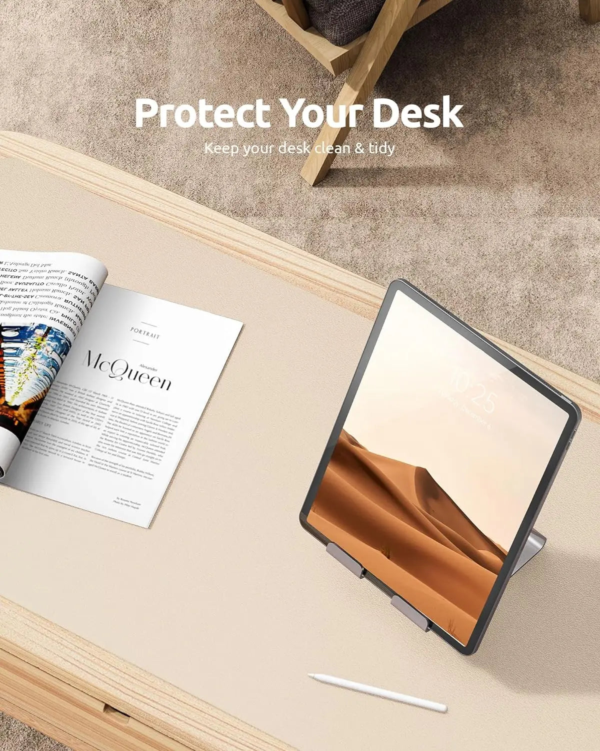 Large Non-Slip Leather Desk Pad