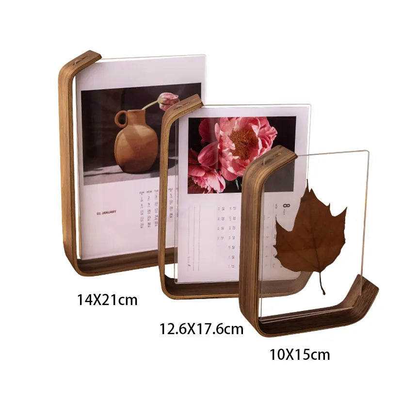 Acrylic Wooden Herbarium Photo Frame for Decor