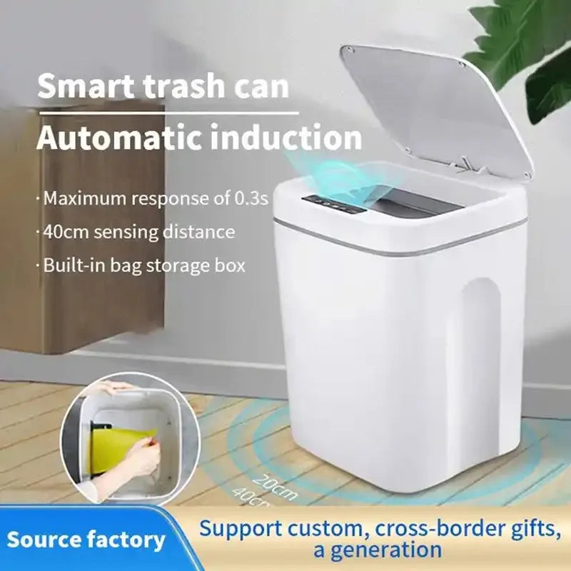 16L Touchless Sensor Trash Can with Lid