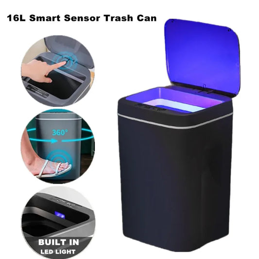 16L Touchless Sensor Trash Can with Lid