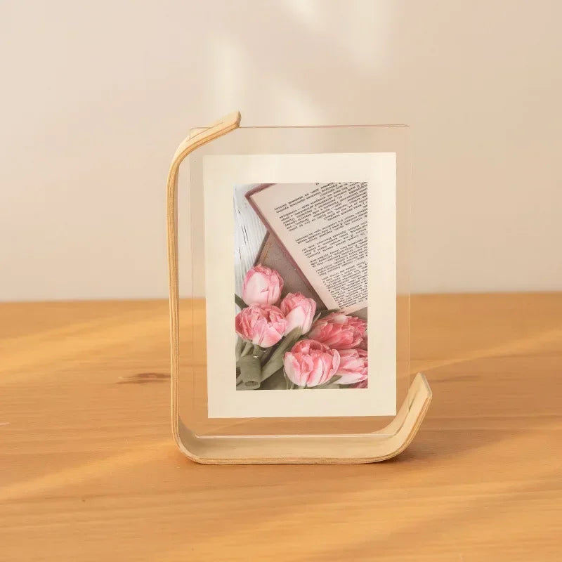 Nordic Acrylic Photo Frame with Wooden Base