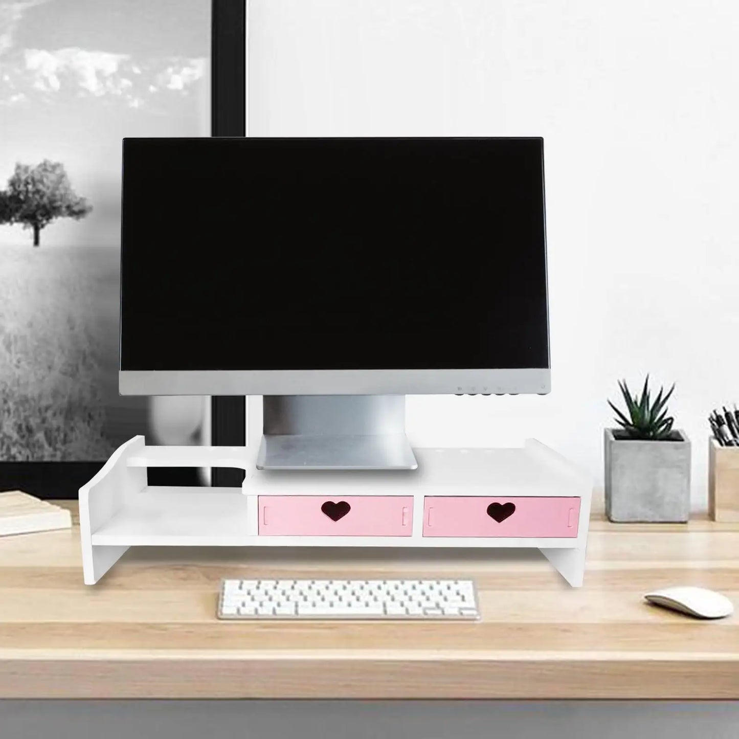 Monitor Stand Riser with Drawer – Stylish and Functional Desk Organizer