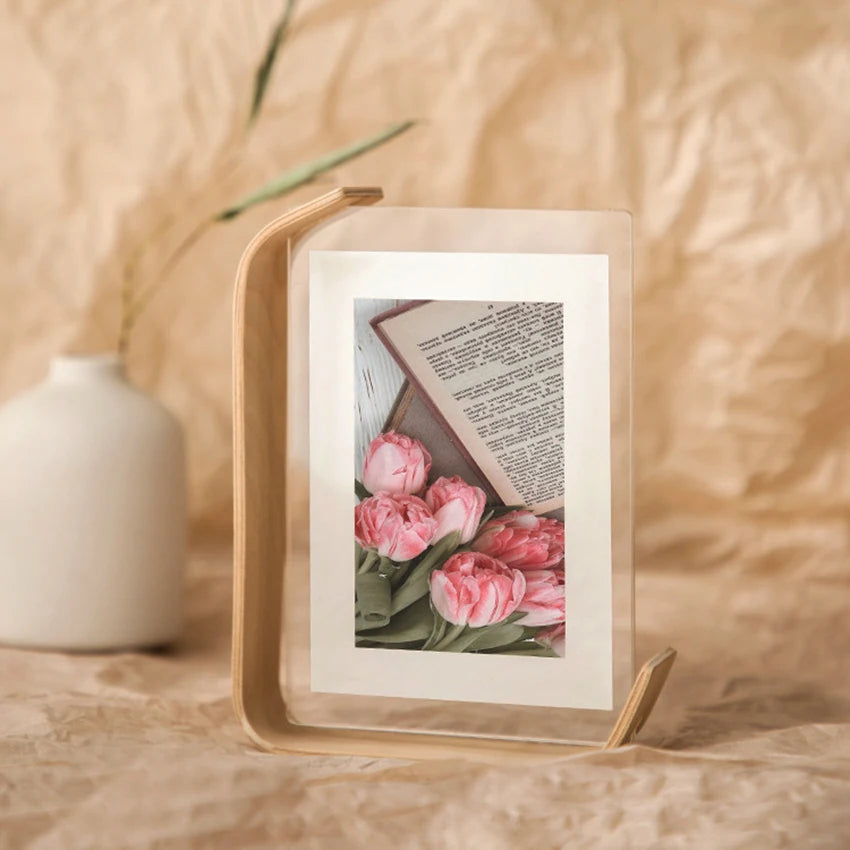 Acrylic Wooden Herbarium Photo Frame for Decor